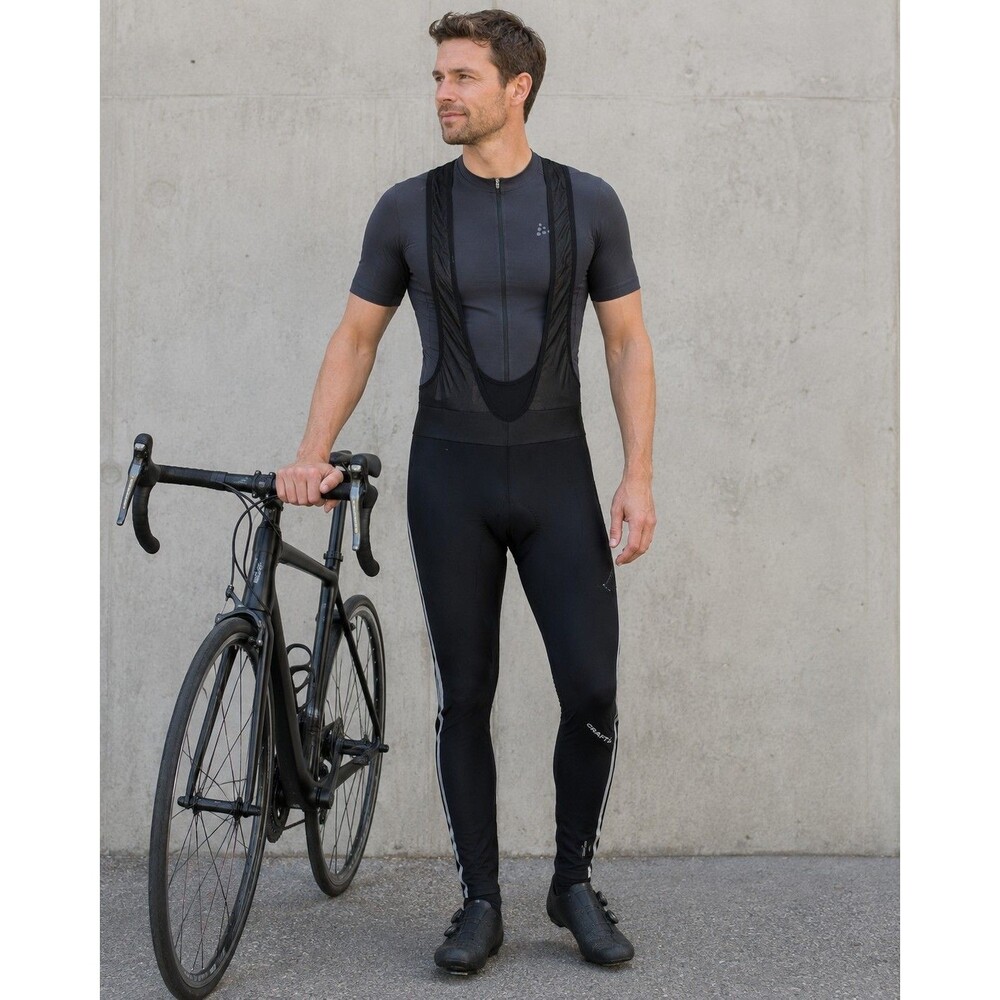 Windproof Padded Cycling Bib Tights Black Craft Ideal Pro Men's L VentAir